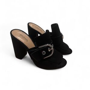 Michael Kors Black Suede Heeled Mules